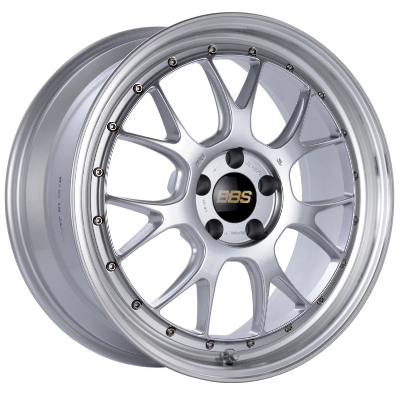 BBS LM-R 19x8.5 5x112 ET38 Diamond Silver Center Diamond Cut Lip Wheel -82mm PFS/Clip Required