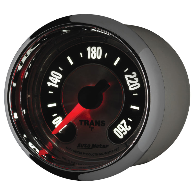 
                      
                        Autometer American Muscle 52mm Full Sweep Electric 100-260 Deg F Transmission Temperature Gauge
                      
                    