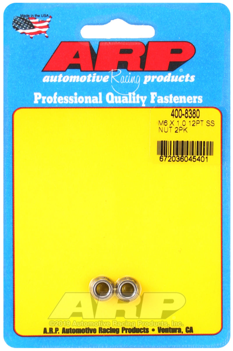 ARP M6 x 1.00 (M8 WR) SS 12pt Nut Kit (Set of 2)