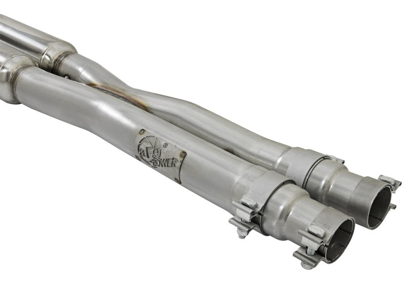 Układ wydechowy aFe MACHForce XP 3 cale 304 SS Głośny dźwięk Cat-Back z czarnymi końcówkami do Ford Mustang V6-3.7L/V8-5.0L (2015-2017)