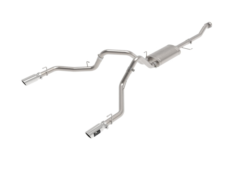 aFe Vulcan 3-calowy układ wydechowy cat-back ze stali nierdzewnej 304, do Forda F-150 V6 2.7L/3.5L (tt)/V8 5.0L z 2021 roku, z polerowanymi końcówkami rur