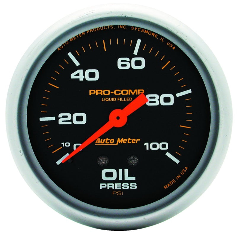 Autometer Liquid Filled Mechanical 66.7mm 0-100 PSI Oil Pressure Gauge