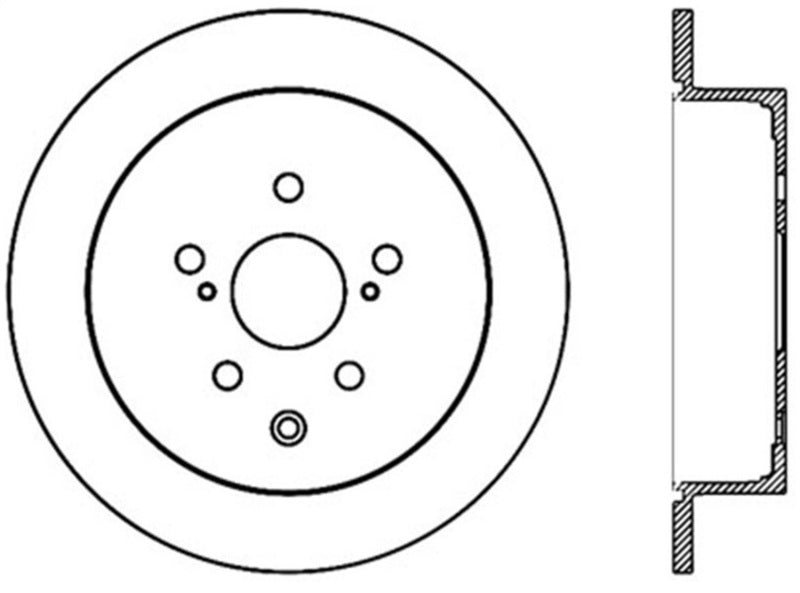 StopTech 14-16 Toyota Highlander Sport Drilled Rear Driver Side Brake Rotor