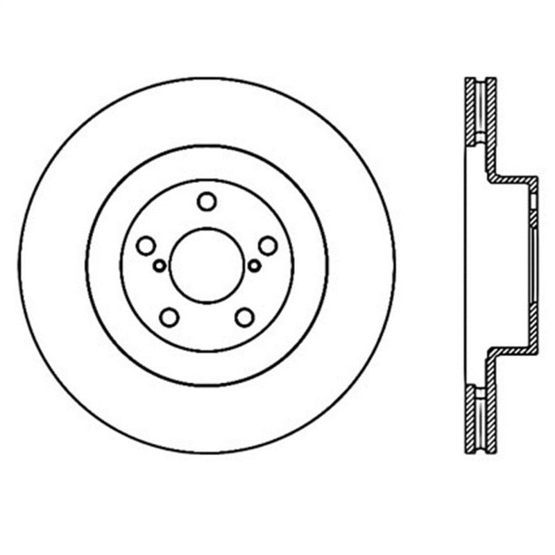 StopTech Power Slot 02-10 WRX Front Left Sportstop Slotted Rotor