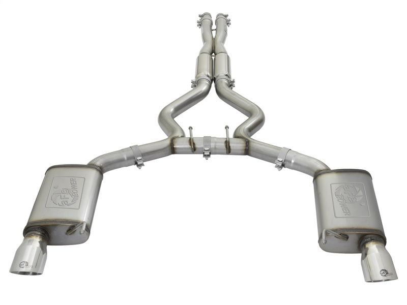 aFe MACHForce XP 3-calowe sportowe układy wydechowe Cat-Back z polerowanymi końcówkami 15-17 Ford Mustang V6/V8