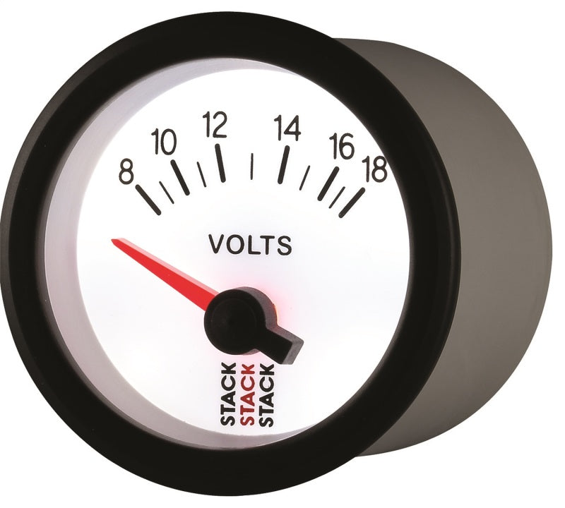 
                      
                        Autometer Stack 52mm 8-18V Electric Battery Voltage Gauge - White
                      
                    