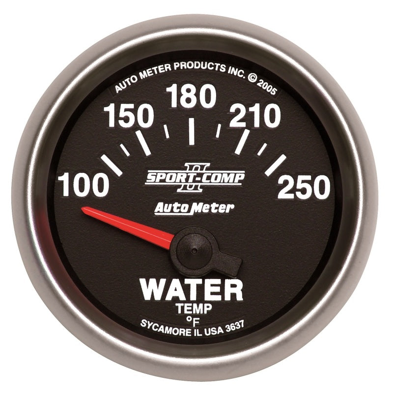 Autometer Sport-Comp II 52mm 100-250 F Short Sweep Electronic Water Temperature Gauge