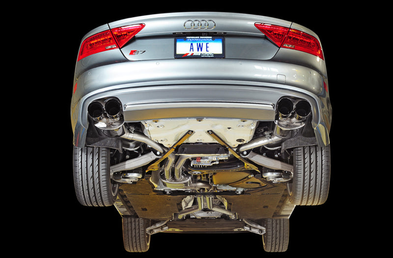 AWE Tuning Audi C7 / C7.5 S7 4.0T Touring Edition Exhaust - Diamond Black Tips