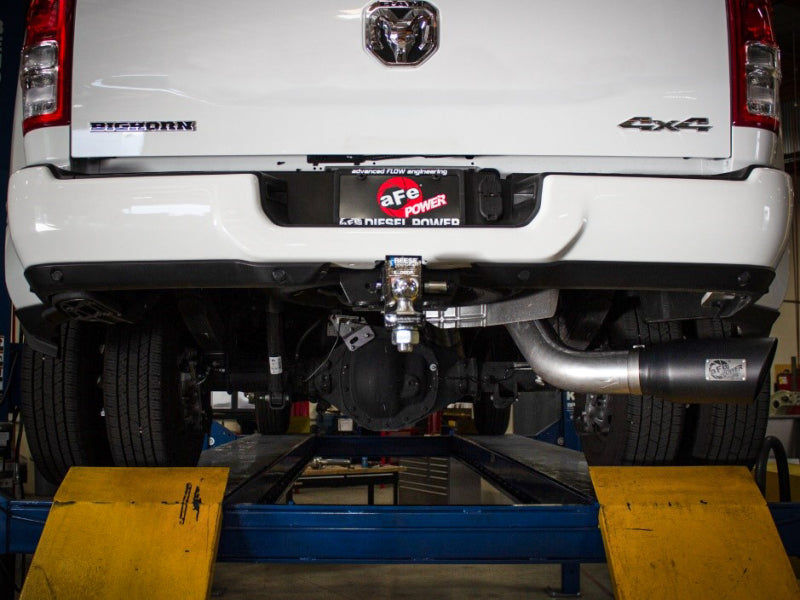 aFe ATLAS 5in DPF-Back Alum Steel Exhaust System w/ Black Tip 19-20 Ram Diesel Trucks L6-6.7L (td)