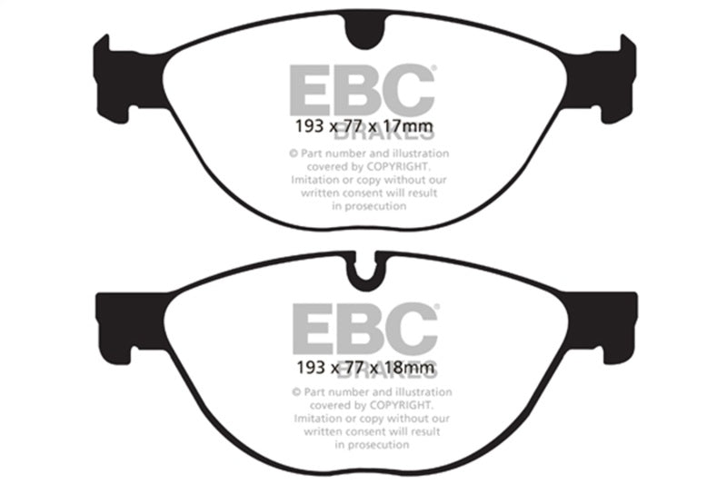 
                      
                        EBC 10-15 Jaguar XF 5.0 Supercharged (470) Yellowstuff Front Brake Pads
                      
                    