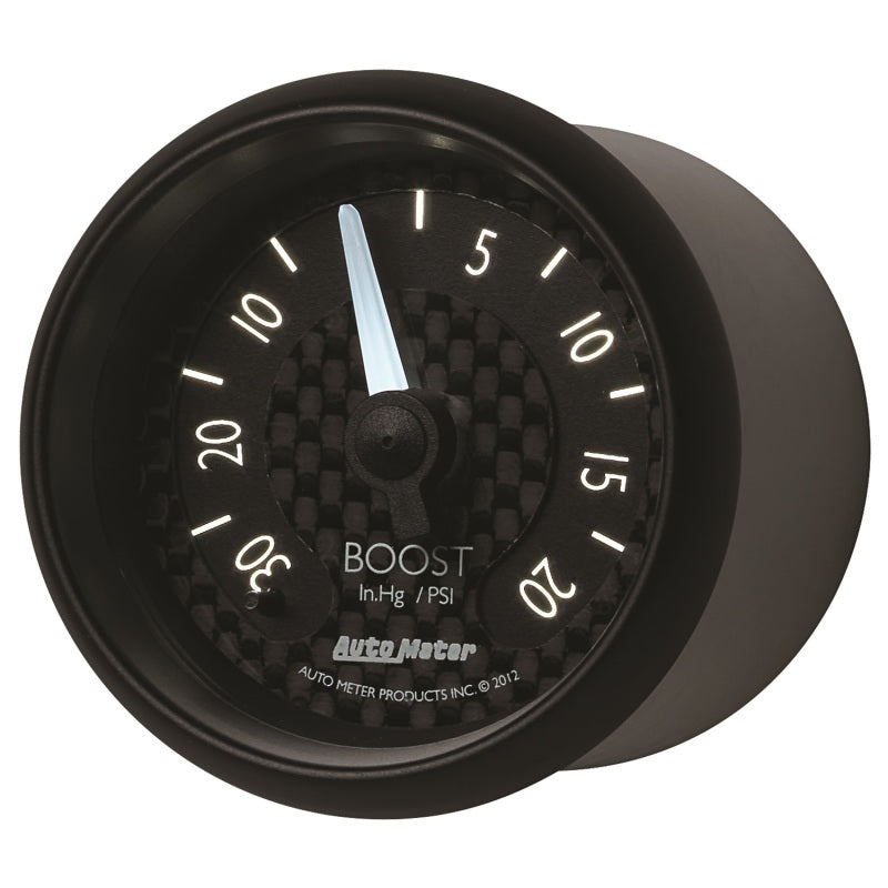 
                      
                        Autometer GT Series 52mm Mechanicl 30 In Hg/20 psi Vacuum/Boost Gauge
                      
                    