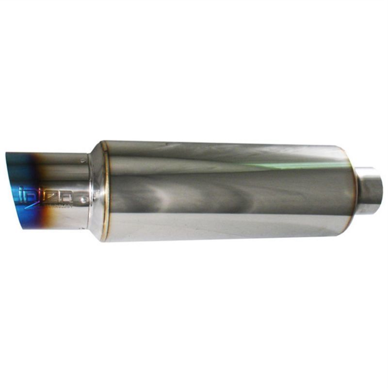 
                      
                        Injen 2 3/8 Universal Muffler w/Titanium burnt rolled Tip and stainless steel resonated inner wall
                      
                    