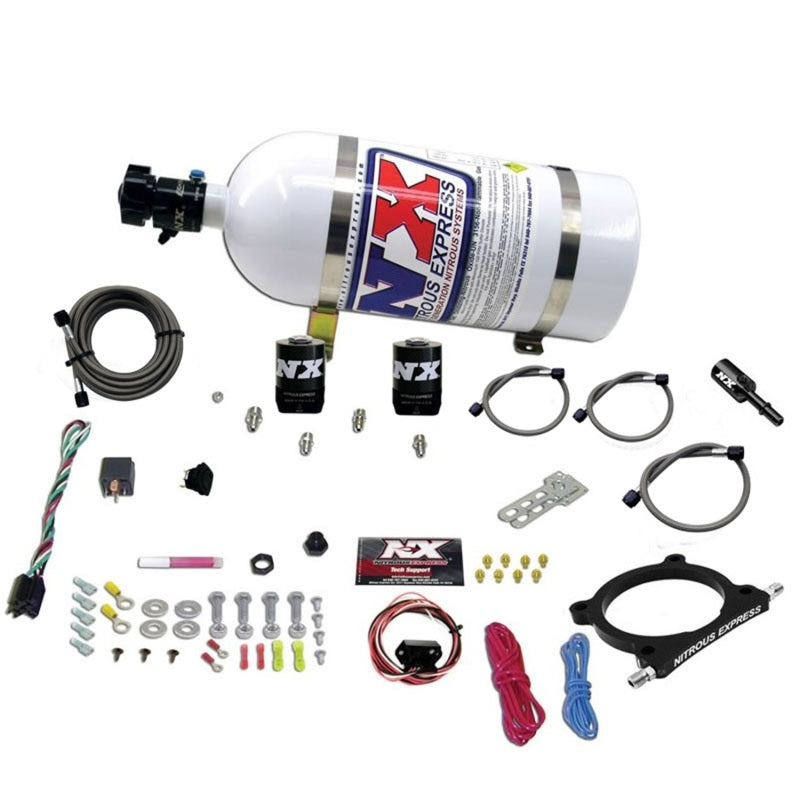 Nitrous Express 11-15 Ford Mustang GT 5,0 l Hochleistungs-Lachgasplatten-Kit (50-250 PS) mit 10-Pfund-Flasche