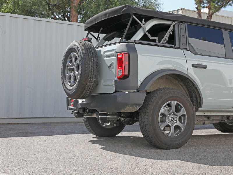 aFe Vulcan 3-calowy układ wydechowy Axle-Back ze stali nierdzewnej 304, do Forda Bronco 2021 L4-2.3L (t)/V6-2.7L (tt) z karbonowymi końcówkami