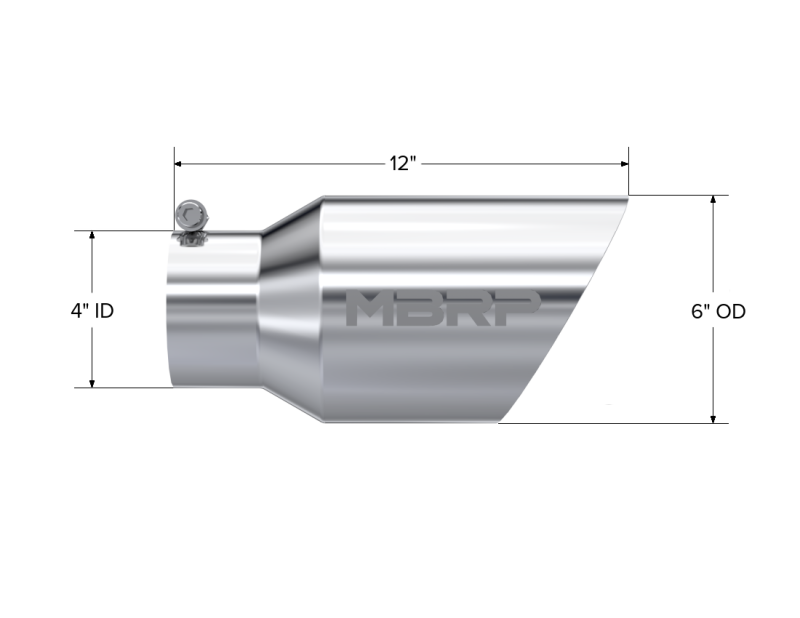 
                      
                        MBRP Universal Tip 6 O.D. Dual Wall Angled 4 inlet 12 length
                      
                    