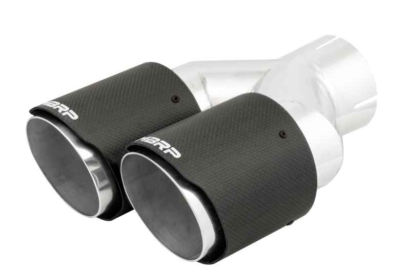 MBRP 3in ID / Dual 4in OD Out Staggered L 9.87in / R 9.37in Dual Wall Carbon Fiber Univ Exhaust Tip