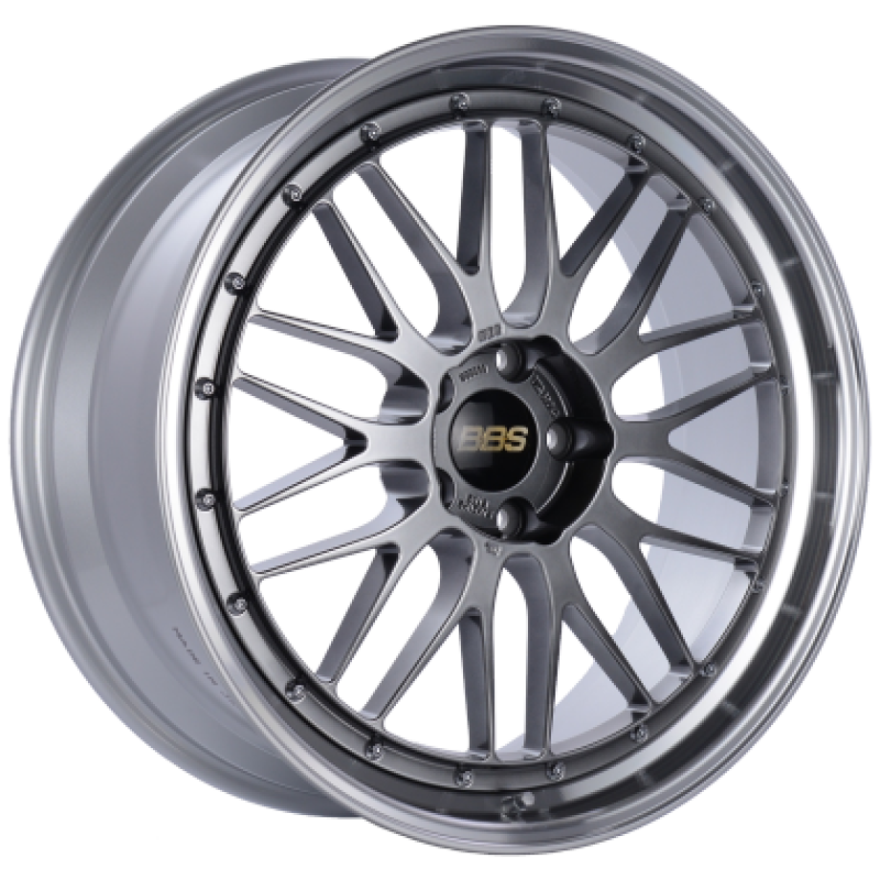 BBS LM 18x9 5x114.3 ET25 Diamond Black Center Diamond Cut Lip Wheel - 82mm PFS Required