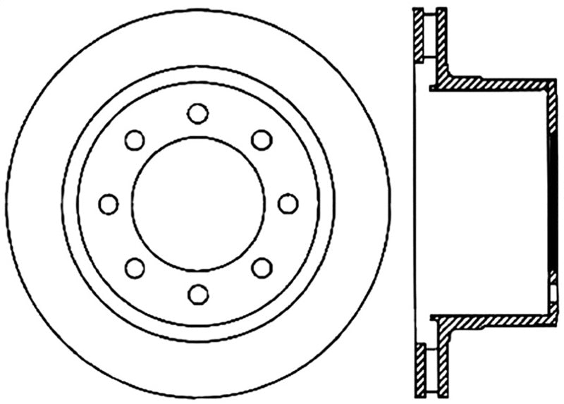 StopTech Power Slot 06-08 Dodge Ram 1500 / 03-08 Ram 2500/3500 All Rear Right Slotted CRYO Rotor