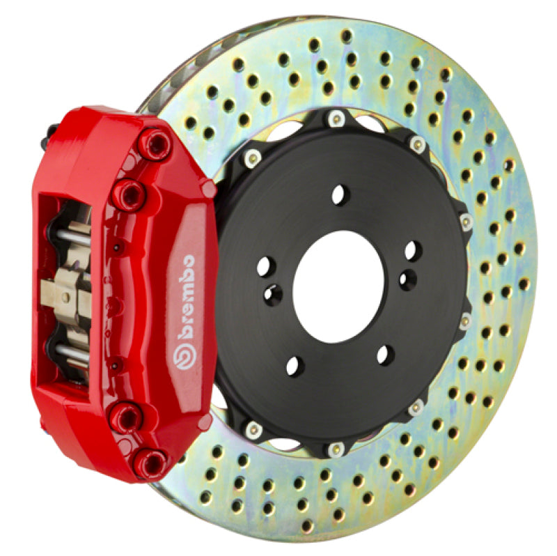 Brembo 92-98 318i/325i (Excl. xDrive) Front GT BBK 4 Piston Cast 2pc 320x28 2pc Rotor Drilled-Red