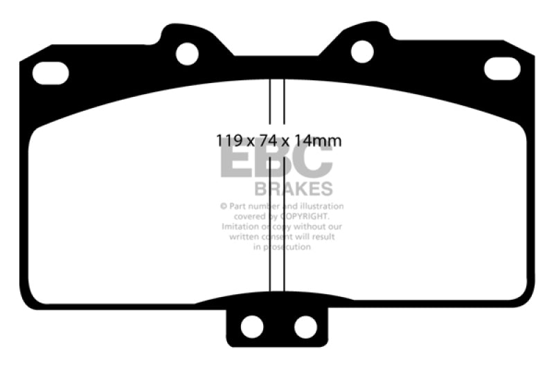 
                      
                        EBC 91-93 Dodge Stealth 3.0 4WD Yellowstuff Front Brake Pads
                      
                    