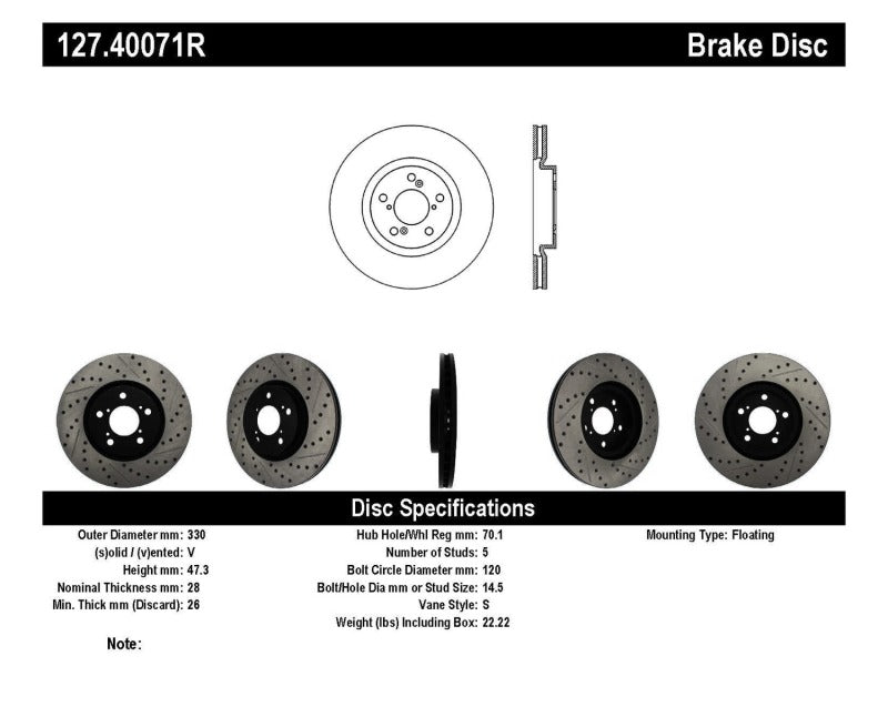 
                      
                        StopTech 07-08 Acura MDX SportStop Slotted & Drilled Right Front Rotor
                      
                    