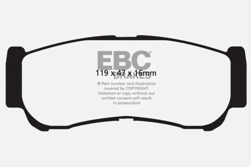 
                      
                        EBC 07-09 Hyundai Santa Fe 2.7 Yellowstuff Rear Brake Pads
                      
                    