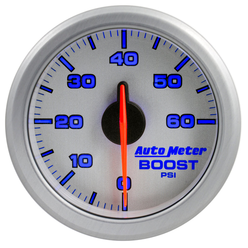 Autometer Airdrive 2-1/6in Boost Gauge 0-60 PSI - Silver