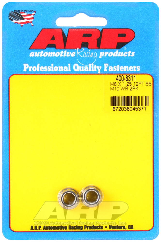 ARP M8 x 1.25 M10 WR 12pt Stainless Steel Nut Kit