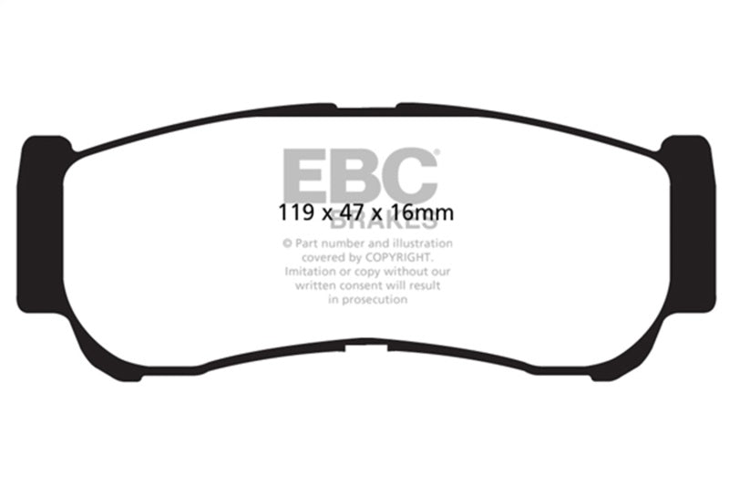 
                      
                        EBC 07-09 Hyundai Santa Fe 2.7 Yellowstuff Rear Brake Pads
                      
                    