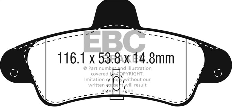 EBC 2001-2003 Mercury Cougar 2.0L Redstuff Rear Brake Pads