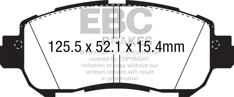 EBC 2018+ Nissan Kicks 1.6L Yellowstuff Front Brake Pads