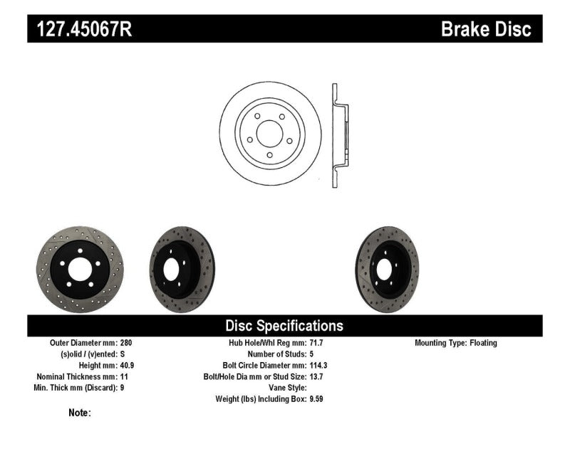 
                      
                        StopTech 04-10 Mazda3 Slotted & Drilled Right Rear Rotor
                      
                    