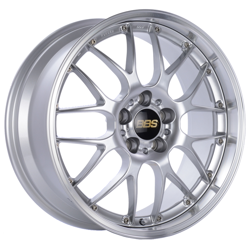 BBS RS-GT 18x8 5x120 ET35 CB72.5 Diamond Silver Center Diamond-Cut Rim Wheel - PFS/Clip Req