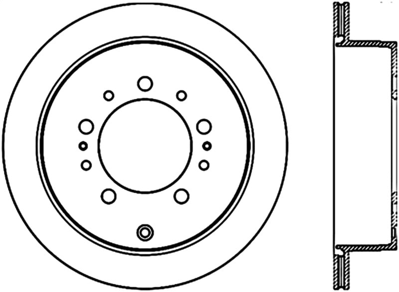 StopTech 08-11 Lexus LX570 Slotted & Drilled Rear Right Rotor