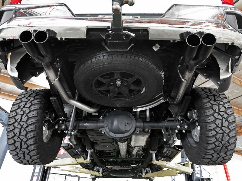 aFe Vulcan Series 3 cale-2,5 cala 304 SS układ wydechowy cat-back 2019 GM Silverado / Sierra 1500 V8-5.3L z czarnymi końcówkami