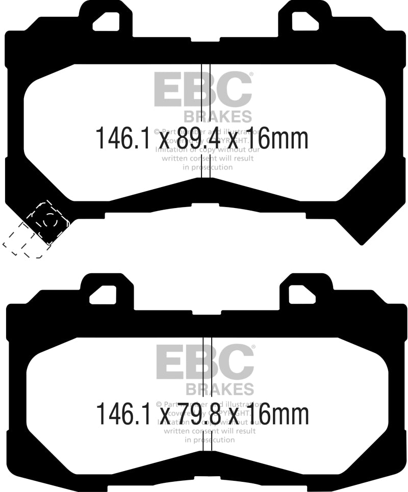 
                      
                        EBC 15+ Chevrolet Colorado 2.5 Yellowstuff Front Brake Pads
                      
                    