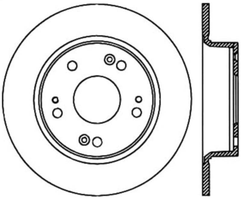 StopTech Power Slot 09-12 Acura TSX / 08-12 Honda Accord Coupe Rear Right Slotted CRYO Rotor