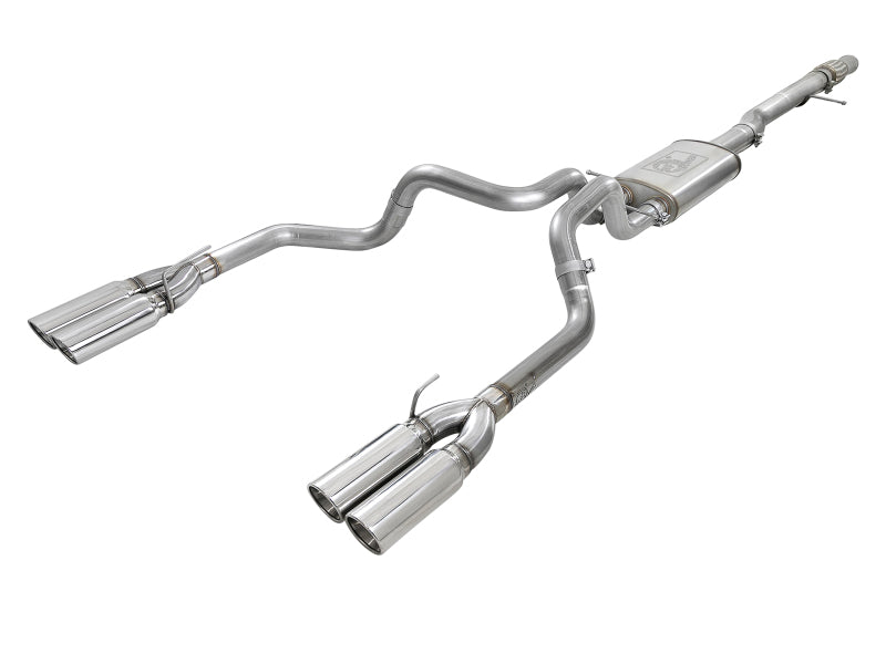 aFe Vulcan Series 4-3 cale 304SS Cat-Back układ wydechowy z polerowanymi końcówkami 2019 GM Silverado/Sierra 1500 V8-6.2L