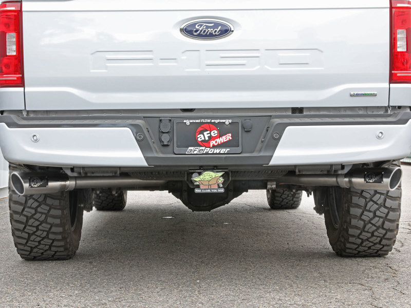 aFe Vulcan 3-calowy układ wydechowy cat-back ze stali nierdzewnej 304, do Forda F-150 V6 2.7L/3.5L (tt)/V8 5.0L z 2021 roku, z polerowanymi końcówkami