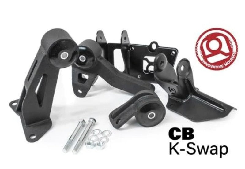 Innovative 90-93 Accord K-Series Black Steel Mounts 85A Bushings (Not K24 Trans)