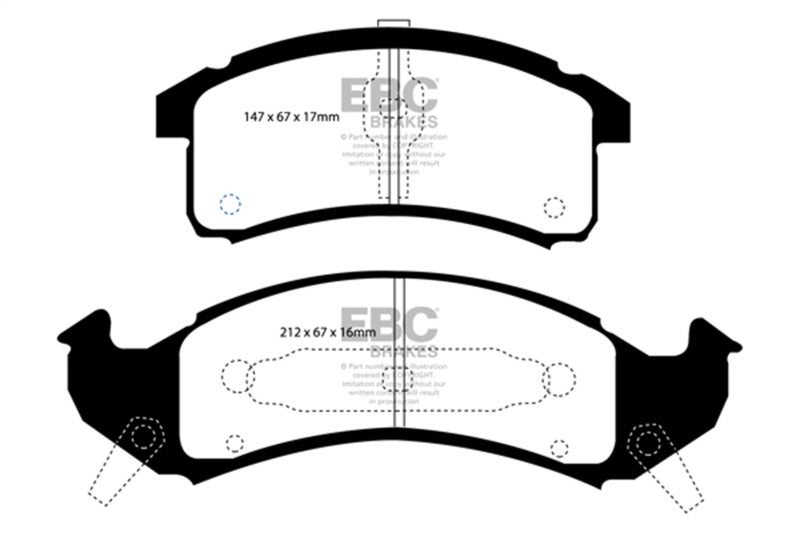 
                      
                        EBC 92-93 Buick Le Sabre (FWD) 3.8 Yellowstuff Front Brake Pads
                      
                    