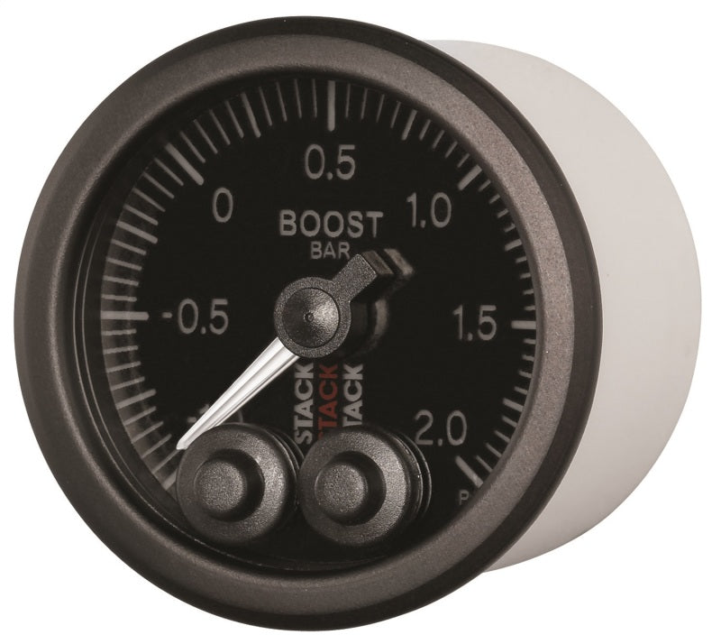 
                      
                        Autometer Stack 52mm -1 to +2 Bar (Incl T-Fitting) Pro-Control Boost Pressure Gauge - Black
                      
                    