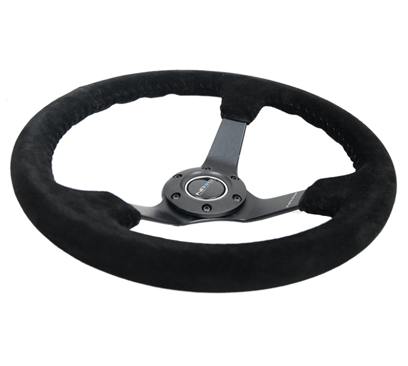 
                      
                        NRG Reinforced Steering Wheel (350mm / 3in. Deep) Blk Suede/Blk Bball Stitch w/5mm Matte Black Spoke
                      
                    