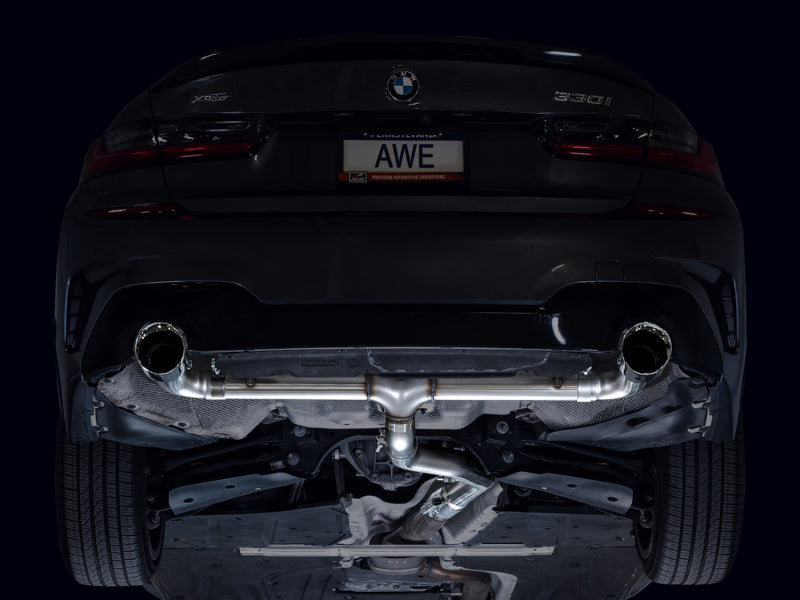 
                      
                        AWE 19–23 BMW 330i / 21–23 BMW 430i Base G2X Track Edition Axle Back Auspuff – Chrom Silber
                      
                    