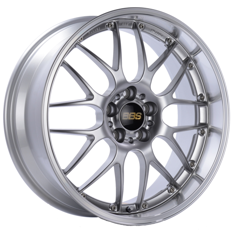 BBS RS-GT 18x8.5 5x120 ET15 Diamond Silver Center Diamond Cut Lip Wheel -82mm PFS/Clip Required