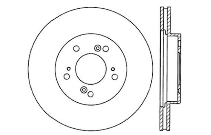 StopTech 97-01 Acura Integra Type R / 97-01 Honda CR-V Drilled Left Front Rotor