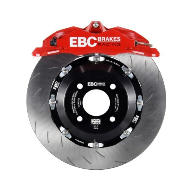 EBC Racing 03–12 Mazda RX-8, rote Apollo-4-Bremssättel, 355 mm Rotoren, vorne, großes Bremskit