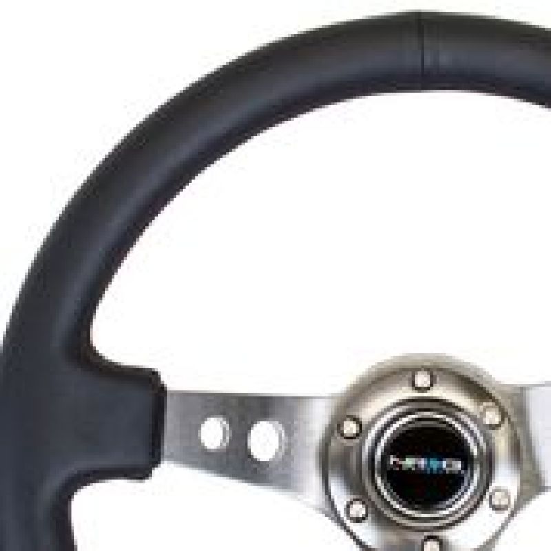 
                      
                        NRG Reinforced Steering Wheel (350mm / 3in. Deep) Blk Leather w/Gunmetal Circle Cutout Spokes
                      
                    