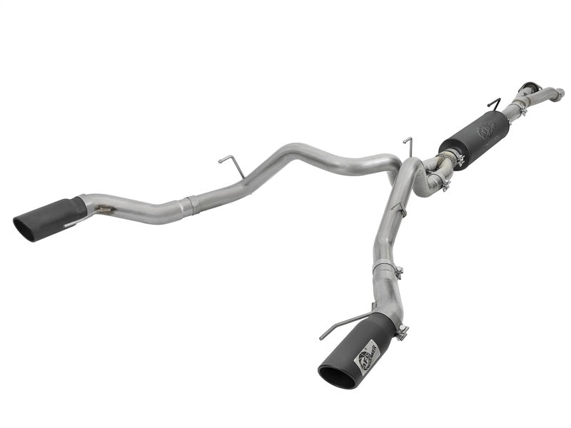 aFe MACH Force-Xp 3 cale do 3-1/2 cala 304 SS Cat-Back układ wydechowy z czarną końcówką 17-18 Ford F-150 Raptor V6 3.5L