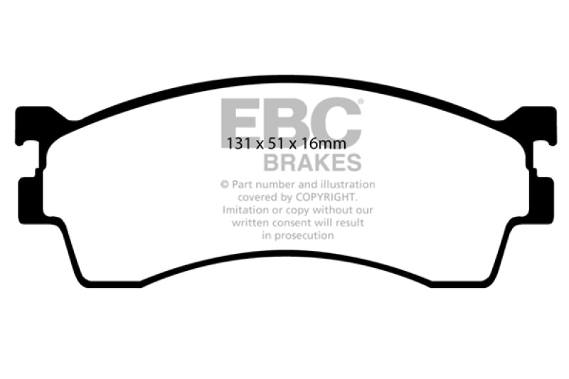 
                      
                        EBC 01-04 Mazda Protege 2.0 (Rear Drums) Yellowstuff Front Brake Pads
                      
                    